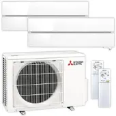 Mitsubishi Multisplit Klimaanlage Set | MSZ-LN | 2,5 kW + 2,5 kW | Pearl White