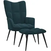 Möbelando Sessel "Gückingen" aus Samt (100% Polyester), Stahl in Blau. Abmessungen (B/H/T) 61x96x70 cm