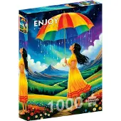 Enjoy Puzzle Regenschirm mit Regenbogen Puzzle 1000 Teile