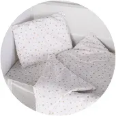 Chipolino 4-teiliges Bettwäsche Set, Kissen, Kissenbezug, Steppdecke, Bettlaken beige