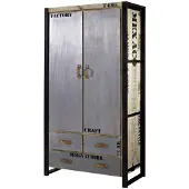 MASSIVMOEBEL24.DE MASSIVMOEBEL24 Schrank Mango 100x50x190 natur bedruckt FACTORY #137
