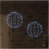 vidaXL Ball 2 stk. Kaltweiß 30 x 30 x 32 cm Metall 192 LEDs