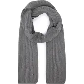 Tommy Hilfiger Strickschal "TH FLAG PIMA COTTON CASH SCARF", Herren, grau (medium grau heather), Strick, Baumwollmischung, Modetücher Strickschal, mit Logostickerei, mit Kaschmiranteil Unisex