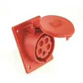Pce Winkel-Einbausteckdose 16A 5P 400V /80x97/ rot IP44 TWIST 415-6