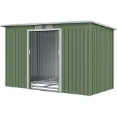 Outsunny Gerätehaus Gartenhaus mit Schiebetür Outdoor Stahl Hellgrün