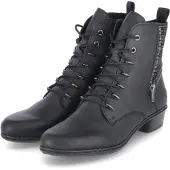 Rieker Stiefeletten Damen Kunstleder Schwarz Größe: 40