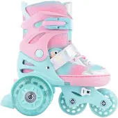 Tempish Inlineskates Twixer Girl Größe 31-35 mit 62/80mm 82A Rollen und ABEC 7 Carbon Lagern für Freizeit & Anfänger