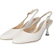 Högl Damen Slingpumps Weiß Glattleder Größe: 42