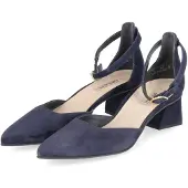 Paul green Damen Riemchenpumps Blau Rauleder Größe: 42