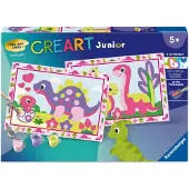 Ravensburger CreArt, Malen nach Zahlen Junior - Bunte Dinosaurier