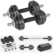 Rebel Verstellbare Gusseisenhanteln im Koffer mit Hantelstange, Set 15 kg , robust