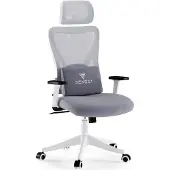 Sense7 TONE Ergonomischer Bürostuhl Schreibtischstuhl Weiß mit Verstellbarer Rückenlehne Armlehnen Kopfstütze Drehsessel Homeoffice bis 130 kg