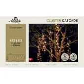 Annas collection LED Cascade Cluster Lichterkette extra warmweiß 7,5 m lang mit 6 Büschel Timer + Dimmer 432 LEDS