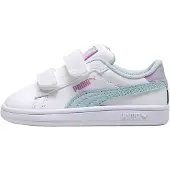 Puma Sneaker "SMASH 30 FADED GLOW V INF", Mädchen, Gr. 22, Textil, weiß (weiß, aqua glow), Synthetik, Schuhe Sneaker