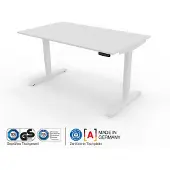 Assmann Elektrisch höhenverstellbarer Schreibtisch Y-Line Weiß, 140x80cm, Memoryfunktion, Kollisionsschutz, 2-fach-Motorik