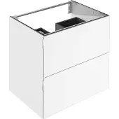 Keuco EDITION 11 ART Waschtischunterschrank, 2 Frontauszüge, 800x700x490mm, 32512300800, Korpus/Front: Weiß Lack Seidenmatt / Weiß Glas