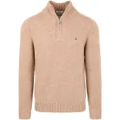 Tommy Hilfiger Lambswool Zip Mock Safari Canvas Heather Größe: L | Turtlenecks Outlet | Herren
