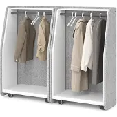 Hammerbacher Mobile Garderobe, Akustik, Weiss/Grau-meliert