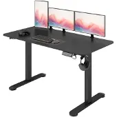 Vinsetto Höhenverstellbarer Schreibtisch 140 x 70cm Computertisch, Schwarz