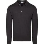 Profuomo Herren Pullover & Cardigans Polo Ls Extrafine Merino - Antraciet - Größe L