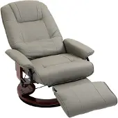 HOMCOM Relaxsessel Kunstleder Schaumstoff Grau L78 x B87 x H100 cm