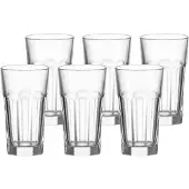 Leonardo Longdrinkglas "Longdrinkgläser Rock 340 ml transparent", bunt (transparent), Glas, Trinkgefäße, Longdrinkglas