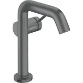 Hansgrohe Tecturis S Einhebel-Waschtischarmatur 150 Fine CoolStart, EcoSmart+, mit Push-Open Ablaufgarnitur, Ausladung 139mm, 73340340, Farbe: Brushed Black Chrome