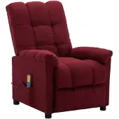 vidaXL Massagesessel Weinrot Stoff