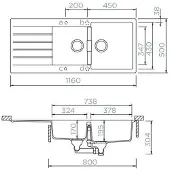 Schock Einbauspüle Signus D-200 U Silverstone Unterbau