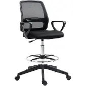Vinsetto Arbeitsstuhl Ergonomischer Drehstuhl Bürostuhl höhenverstellbar Schwarz