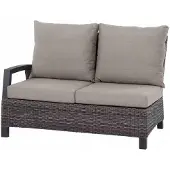 Siena Garden Rechtsmodul CORIDO, Aluminium Anthrazit / Gardino-Geflecht Charcoal Grey / Kissen 100 % Polypropylen Taupe meliert