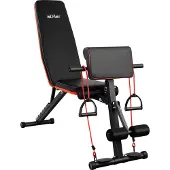 Athler Gorilla 50 | Verstellbare Hantelbank Trainingsbank Schrägbank | 7-Fach Verstellbarer Rückenlehne | mit Fitnessbänder | für Home Gym | 250 kg