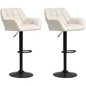 HOMCOM Barhocker 2er-Set Tresenhocker Höhenverstellbar Drehbar im Retro-Design