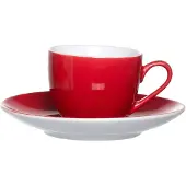 Ritzenhoff & Breker DOPPIO Espressotasse mit Untertasse 80 ml 6er Set rot