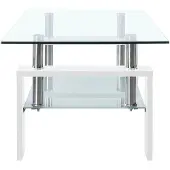 vidaXL Couchtisch Weiß Transparent 95x55x40 cm Hartglas