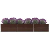 vidaXL Garten-Hochbeet Verzinkter Stahl 480x80x45 cm Braun