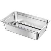 Vevor Gastronormbehälter Hotelpfanne (volle Größe) 1 Packung 20,5 L Behälter, wiederverwendbare, rostfreie Catering-Aufbewahrung, Panierschale Speisebehälter für Party Restaurant Hotel Buffet