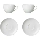 Ritzenhoff & Breker Tasse "Cappucinoset Bianco 4er Set weiß", weiß, B:2cm H:2cm, Porzellan, Trinkgefäße, Tasse, Spülmaschinengeeignet