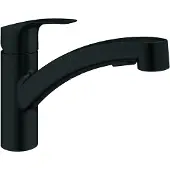 GROHE Eurosmart Einhand-Spültischarmatur, Ausladung 227mm, schwenkbar, herausziehbare Dual-Spülbrause, 303052431, Farbe: Matt Black