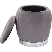 Mauro Ferretti Hocker mit Stauraum Paris grau-silber