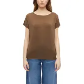 s.Oliver T-Shirt , Damen, Gr. 38, teak braun, Jersey, Obermaterial: 95% Viskose, 5% Elasthan, regular fit taillenbedeckt, Rundhals, Shirts T-Shirt, mit Markenlabel