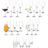 Leonardo Gläser-Set "Gläserset Bier, Sekt, Wein Puccini 30er Set transparent", bunt (transparent), B:2cm H:2cm, Glas, Trinkgefäße, Gläser-Set, Ideal für den Alltag, spülmaschinengeeignet