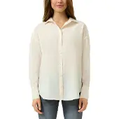 QS Langarmbluse , Damen, Gr. 34, beige (ecru), Web, Obermaterial: 85% Modal, 15% Polyamid, unifarben, bequem Po-bedeckend, Rundhals, 2-Knopf-Manschette, Blusen Langarmbluse, mit Knopfleiste
