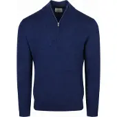 Profuomo Half Zip Pullover Merinowolle Royal Blue
