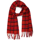 Barbour Schal Tartan Lammwolle Rot