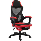 Vinsetto Ergonomischer Bürostuhl Gaming Stuhl Drehstuhl mit Fußstütze Schwarz