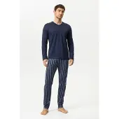 Mey Anzug lang Serie Seriously Stripes Yacht Blue | Größe M