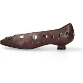 Marc Ellis Schwarzes Lederschuh mit niedrigem Absatz und Nieten – auffälliges Design