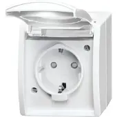Busch-Jaeger 20EBW-54 SCHUKO Steckdose Safety+ mit Klappdeckel 16 A alpinweiß - ocean 2CKA002083A0843 20EBW54