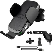 Hama FC10 Motion, Auto, Zigarettenanzünder, Kabelloses Aufladen, 1 m, Schwarz, Metallisch